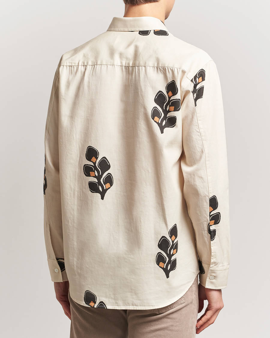 Herr | Skjortor | NN07 | Freddy Printed Cotton/Lyocell Shirt Ivory