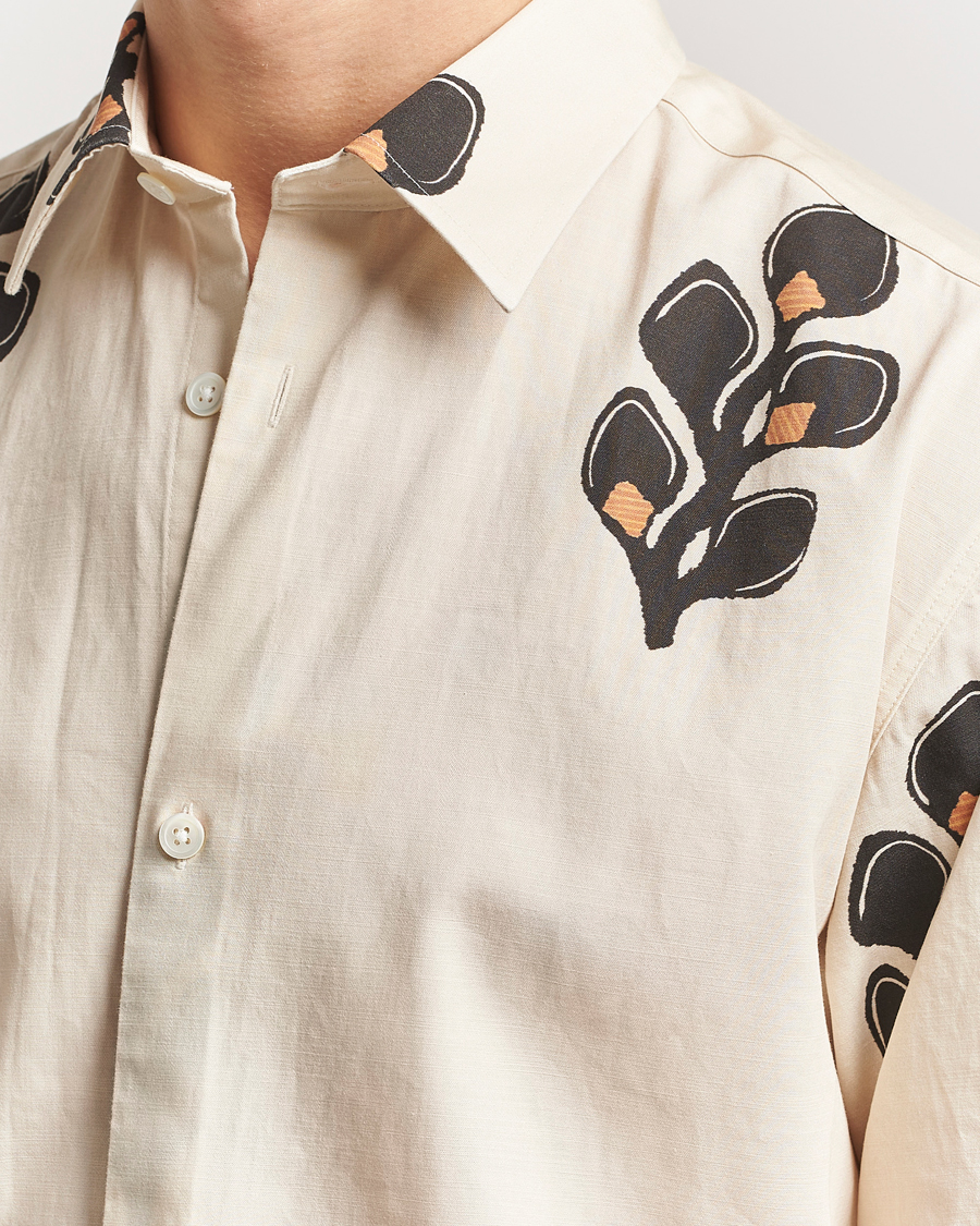 Herr | Skjortor | NN07 | Freddy Printed Cotton/Lyocell Shirt Ivory