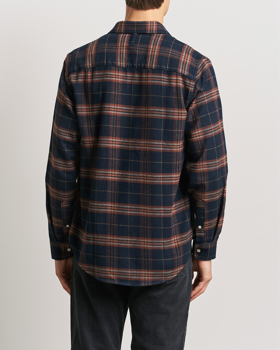 Herr | Skjortor | NN07 | Arne Brushed Cotton Checked Shirt Navy/Red