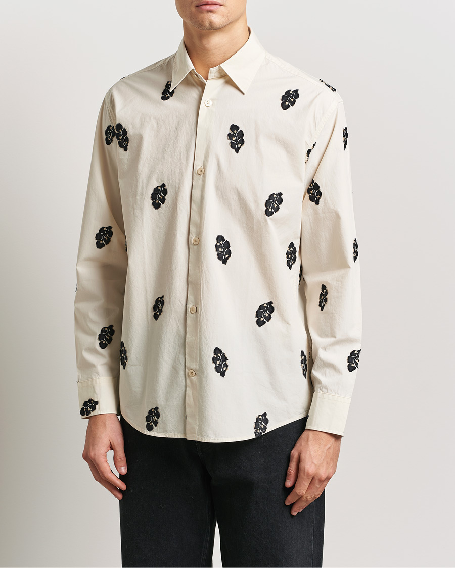 Herr | Skjortor | NN07 | Freddy Printed Cotton Shirt Ivory