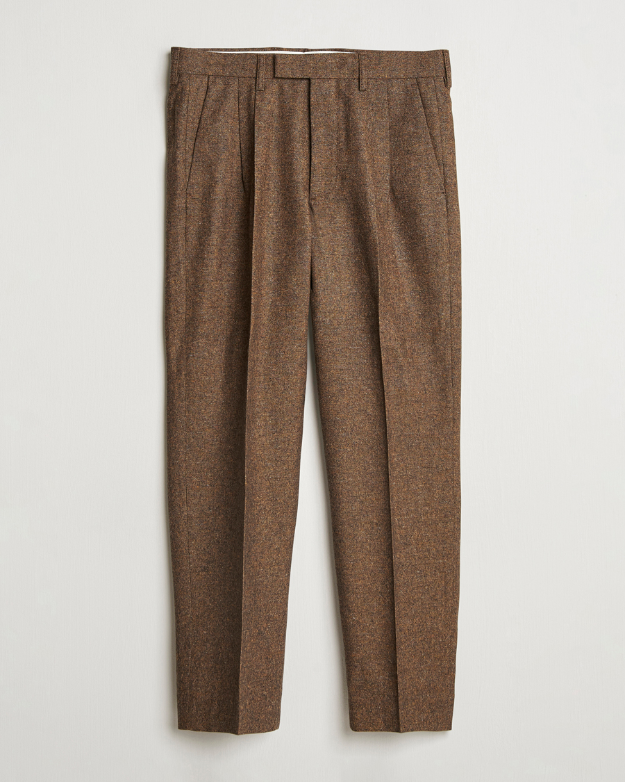 Herr | Byxor | NN07 | Fritz Wool Pleated Trousers Orange Brown