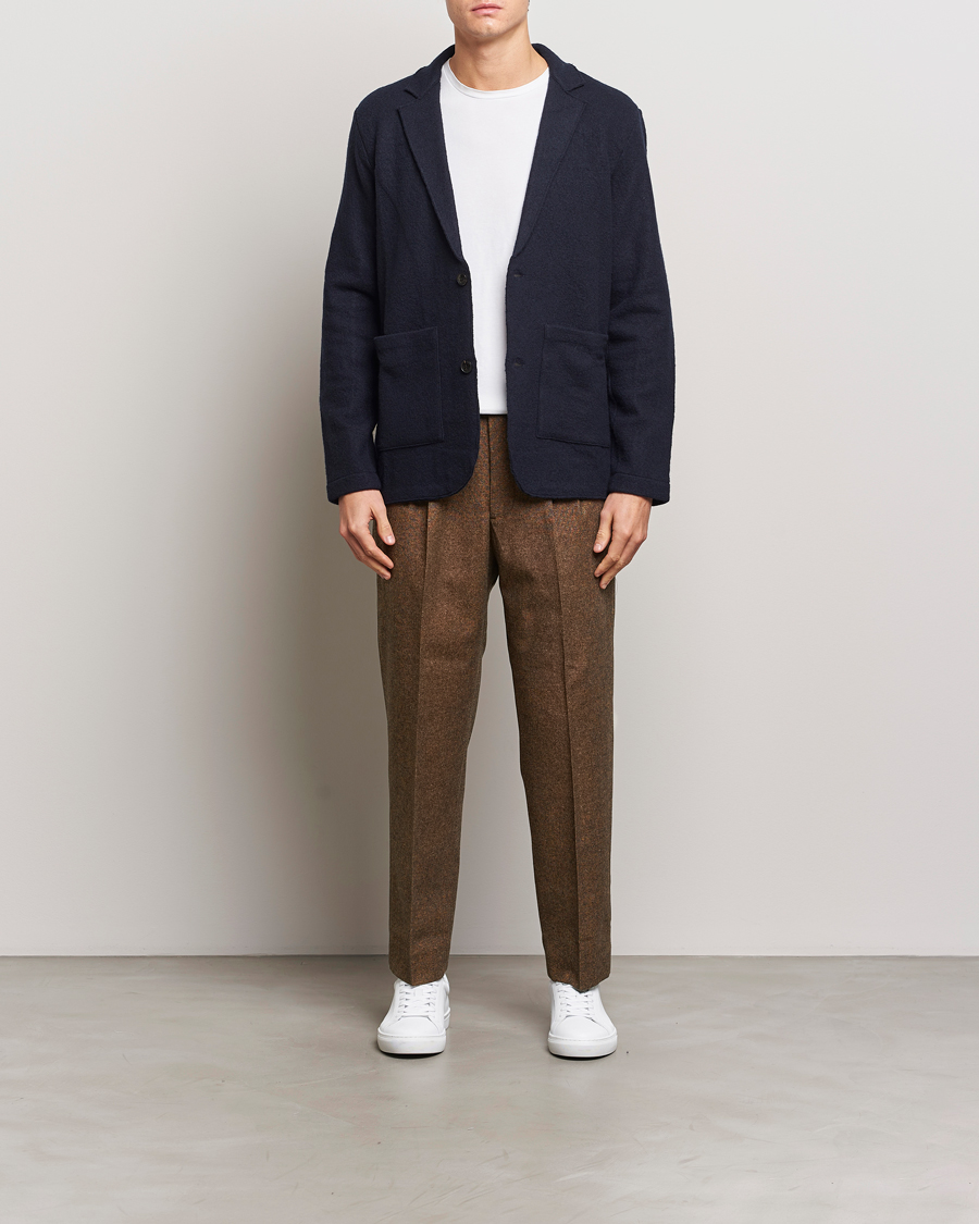 Herr | Byxor | NN07 | Fritz Wool Pleated Trousers Orange Brown