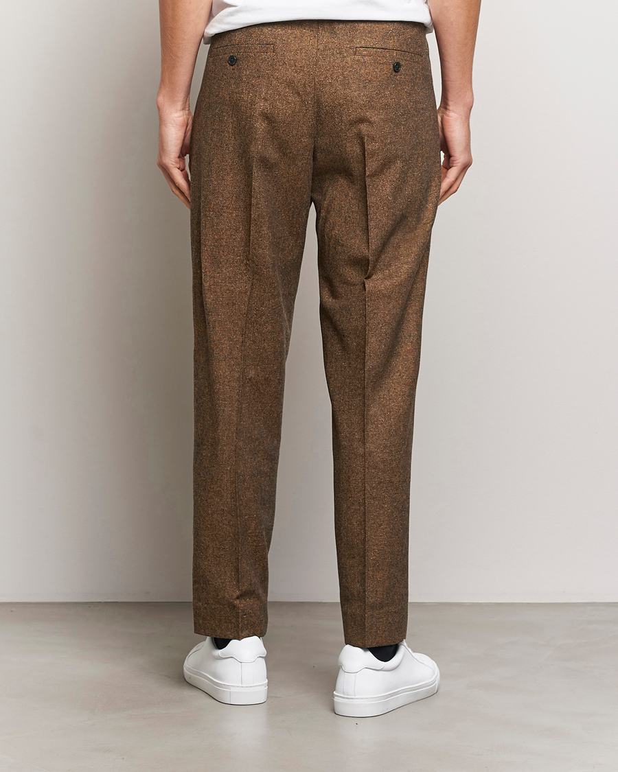 Herr | Byxor | NN07 | Fritz Wool Pleated Trousers Orange Brown