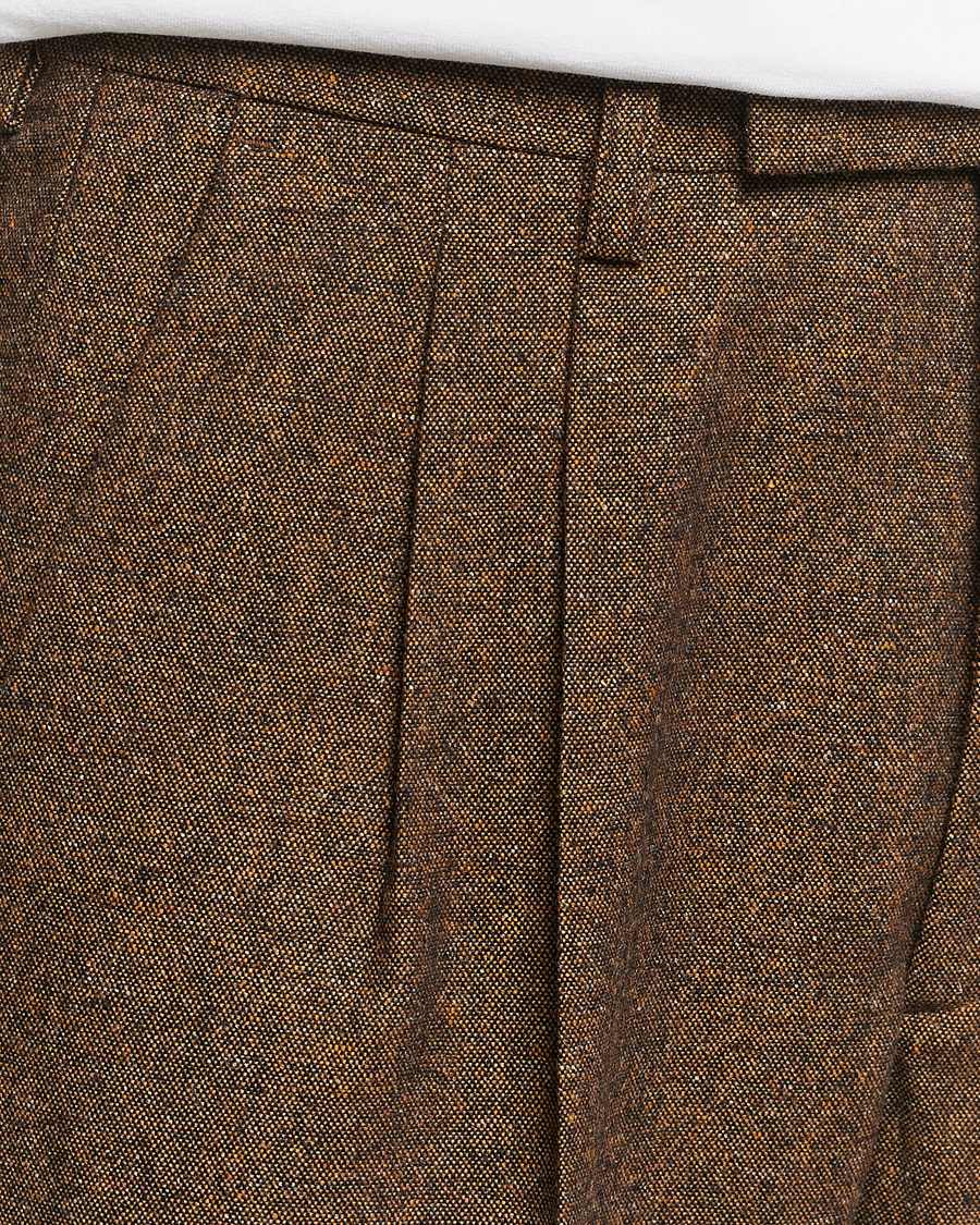 Herr | Byxor | NN07 | Fritz Wool Pleated Trousers Orange Brown