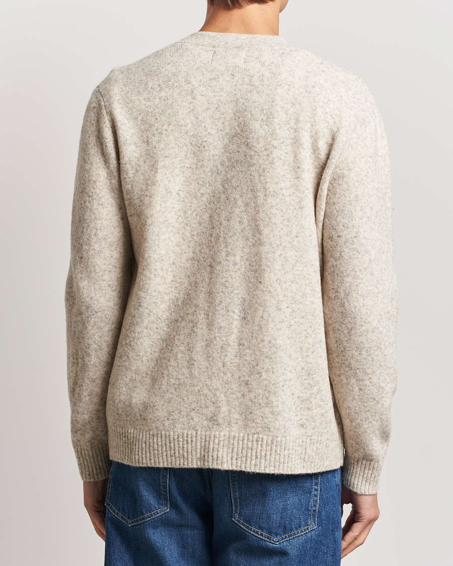 Herr | Tröjor | NN07 | John Wool Knitted Cardigan White Peppar
