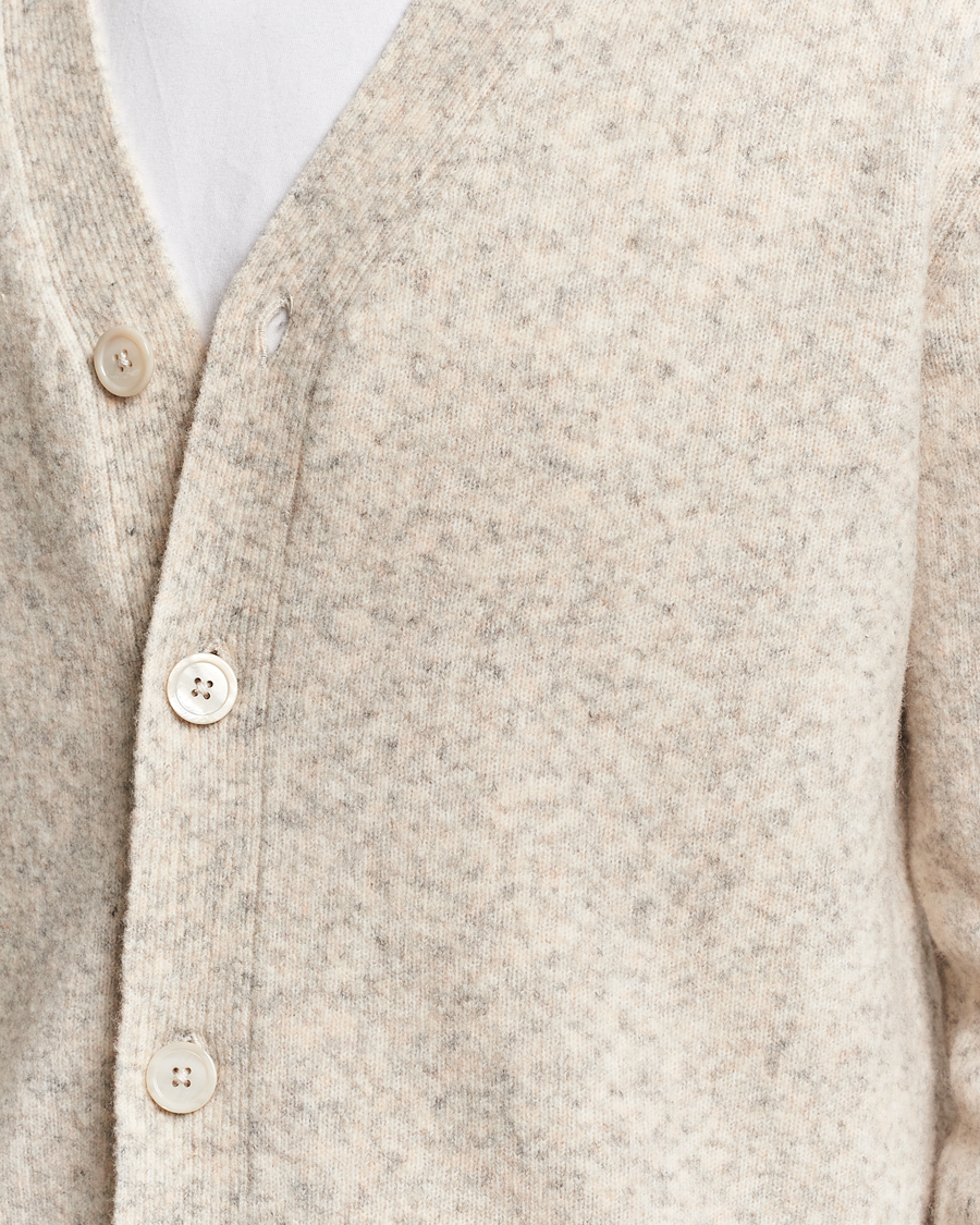 Herr | Tröjor | NN07 | John Wool Knitted Cardigan White Peppar