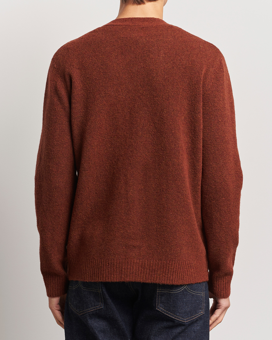 Herr | Tröjor | NN07 | John Wool Knitted Cardigan Rust Red