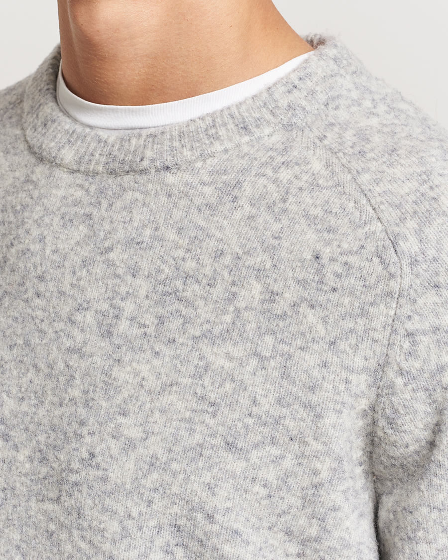 Herr | Tröjor | NN07 | John Wool Knitted Sweater Medium Grey Melange