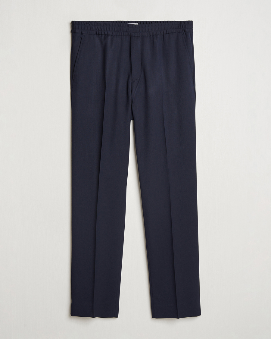 Herr | Byxor | Filippa K | Relaxed Terry Wool Trousers Navy