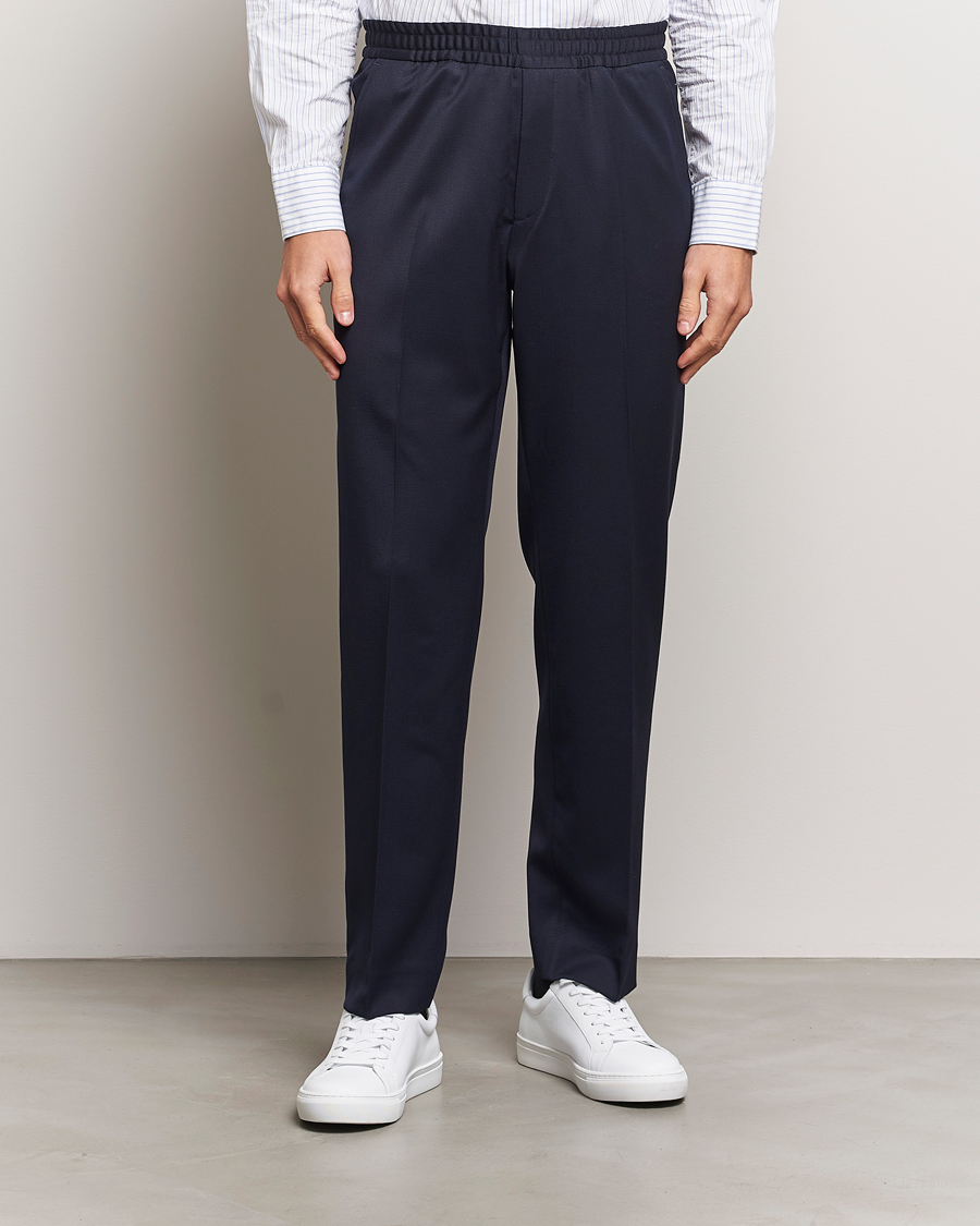 Herr | Byxor | Filippa K | Relaxed Terry Wool Trousers Navy