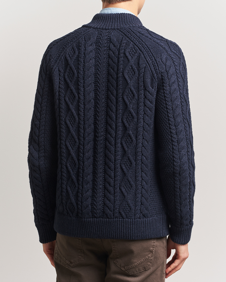 Herr | Tröjor | Polo Ralph Lauren | Cotton Knitted Cardigan Navy Melange