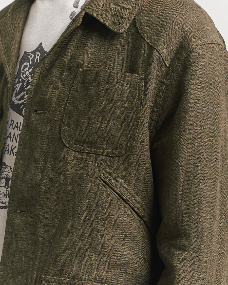 Herr | Jackor | Polo Ralph Lauren | Linen Herringbone Field Jacket Ranger Green