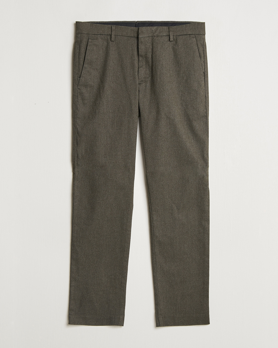Herr | Byxor | NN07 | Theo Brushed Cotton Trousers Dark Army