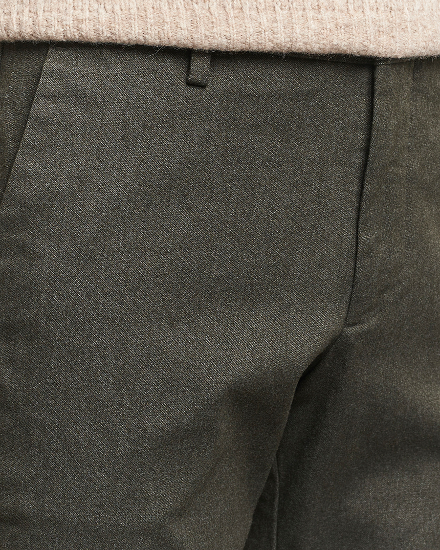Herr | Byxor | NN07 | Theo Brushed Cotton Trousers Dark Army