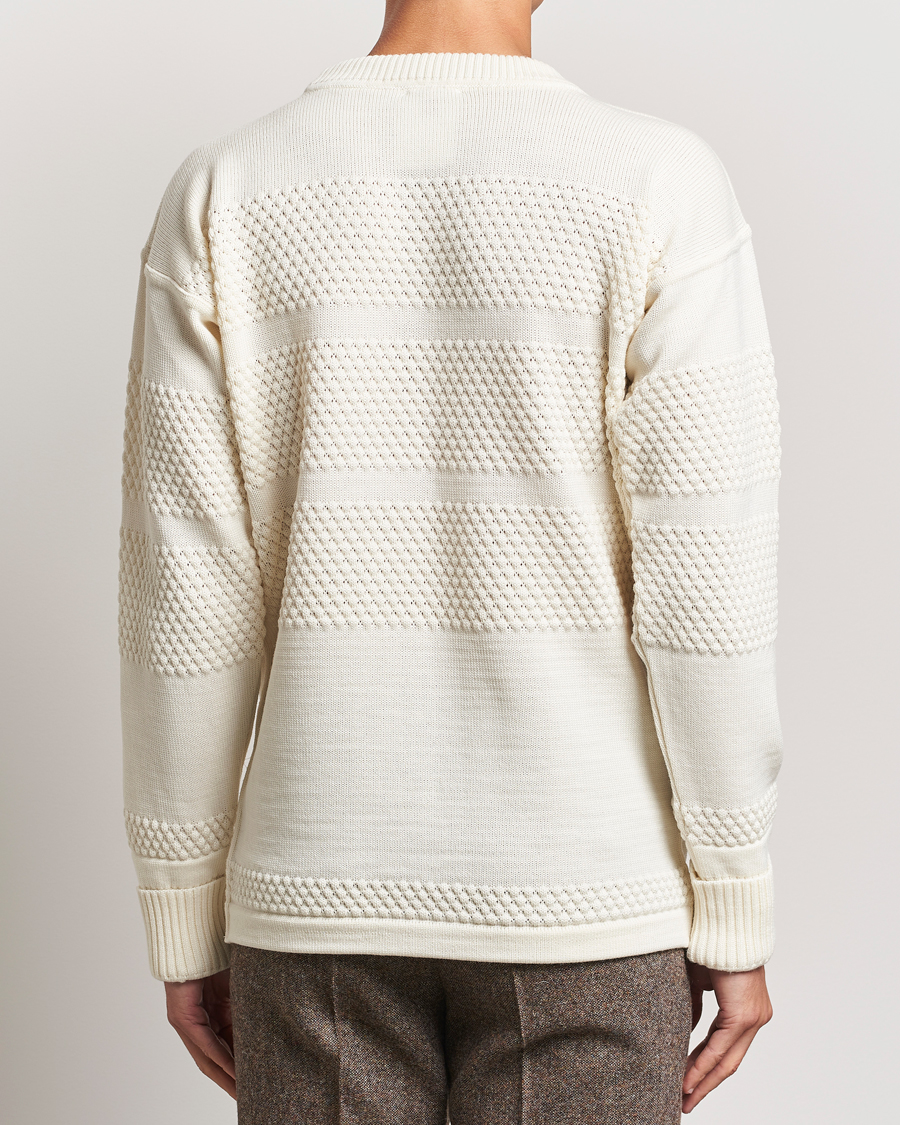 Herr | Tröjor | S.N.S. Herning | Fisherman Wool Crew Neck Sweater Natural White