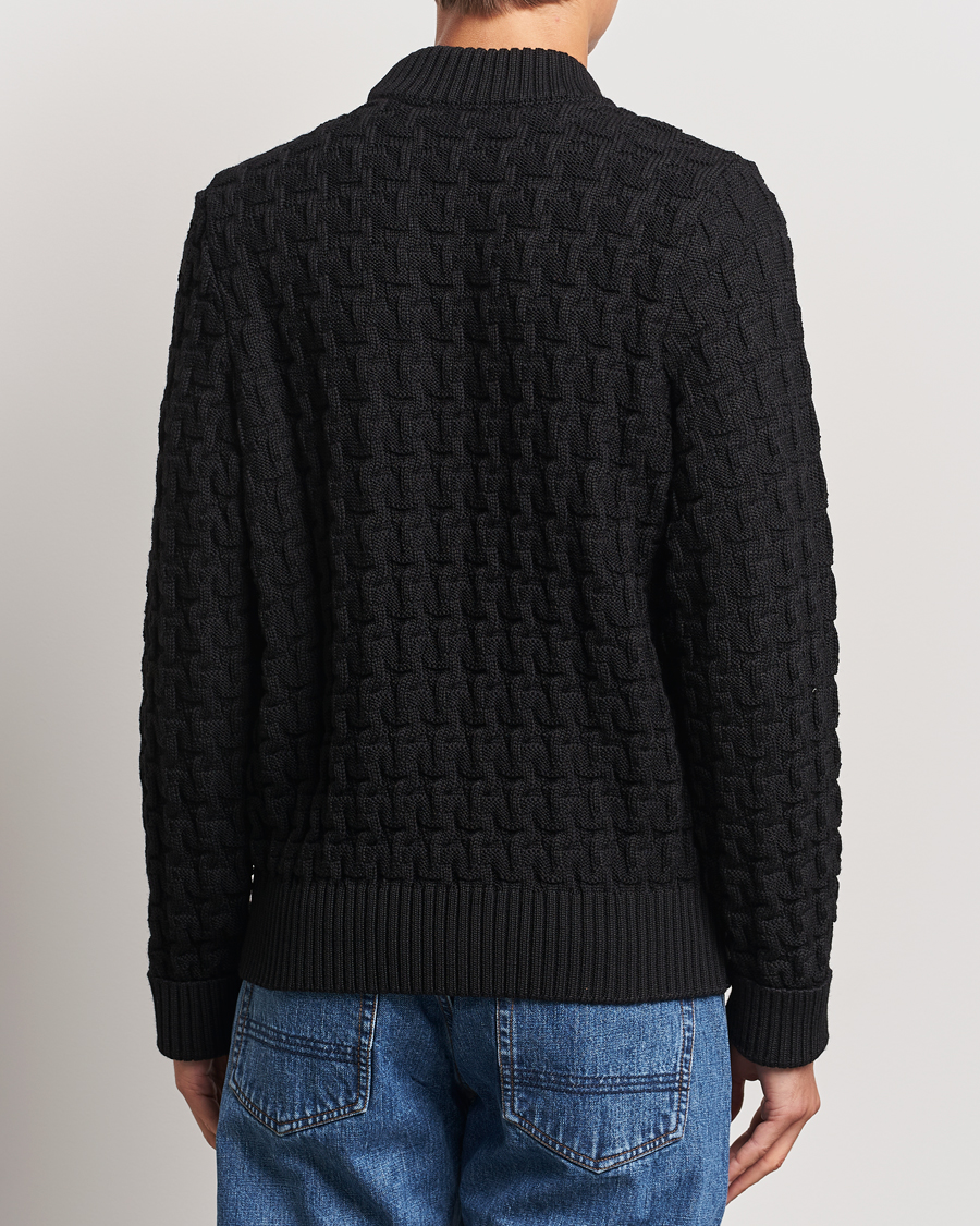 Herr | Tröjor | S.N.S. Herning | Stark Wool Cable Knit Sweater Black