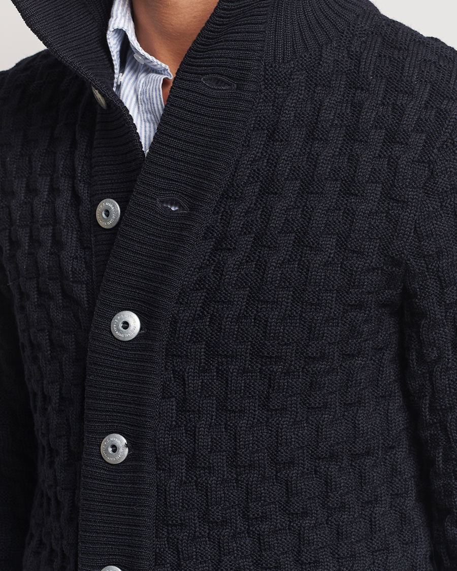 Herr | Tröjor | S.N.S. Herning | Stark Wool Cable Cardigan Navy