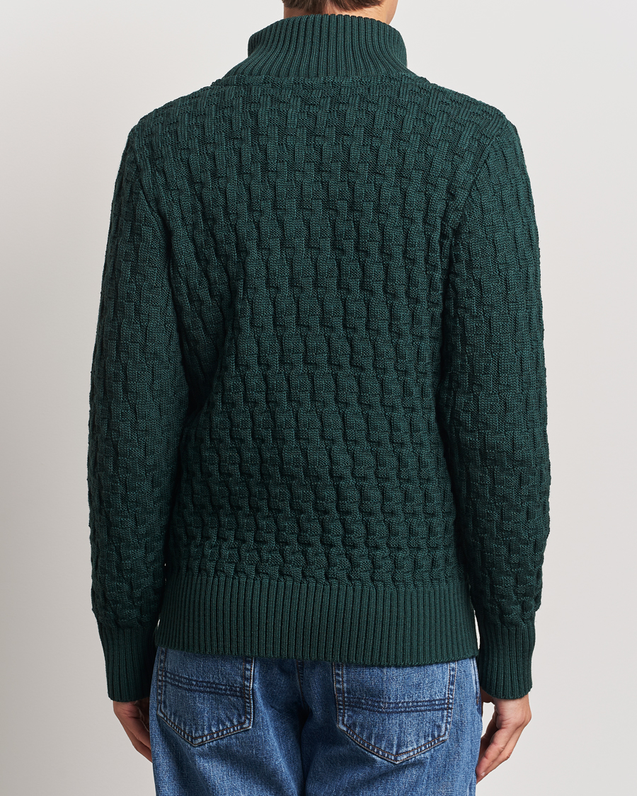 Herr | Tröjor | S.N.S. Herning | Stark Wool Cable Knit Cardigan Thunder Green