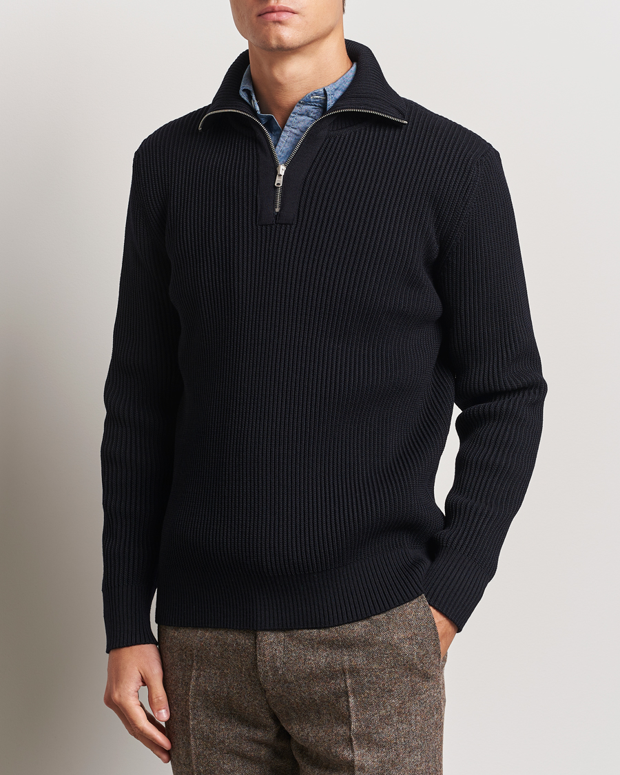 Herr | Tröjor | S.N.S. Herning | Fender Wool Half Zip Navy Blue