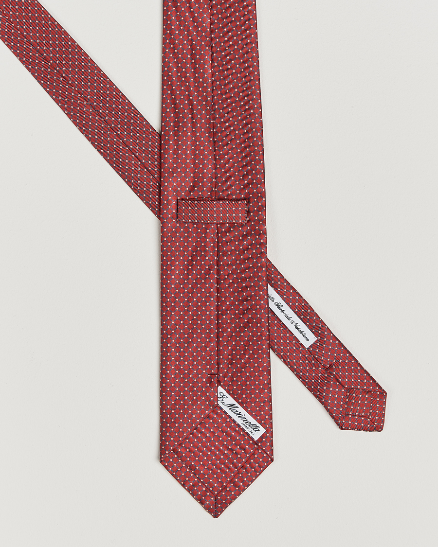 Herr | E. Marinella 3-Fold Printed Silk Tie Burgundy | E. Marinella | 3-Fold Printed Silk Tie Burgundy