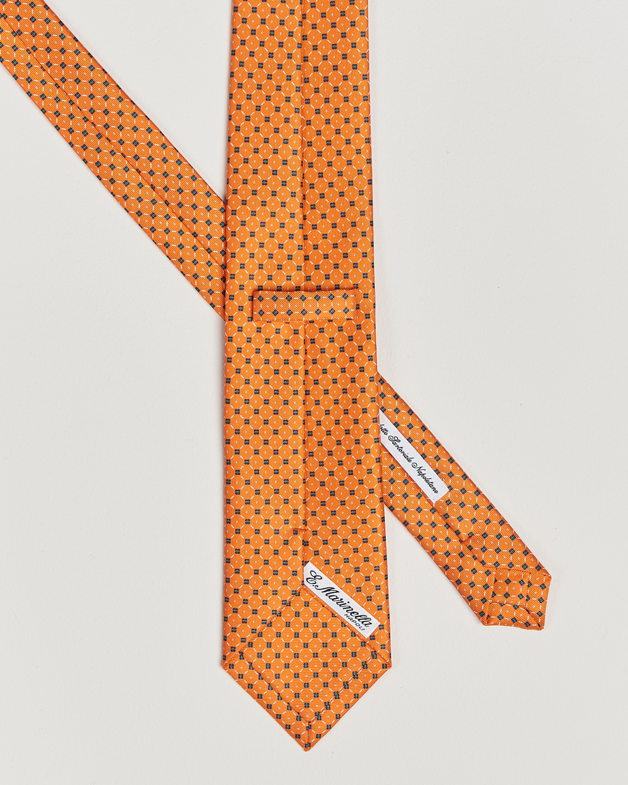Herr | Slipsar | E. Marinella | 3-Fold Printed Silk Tie Orange