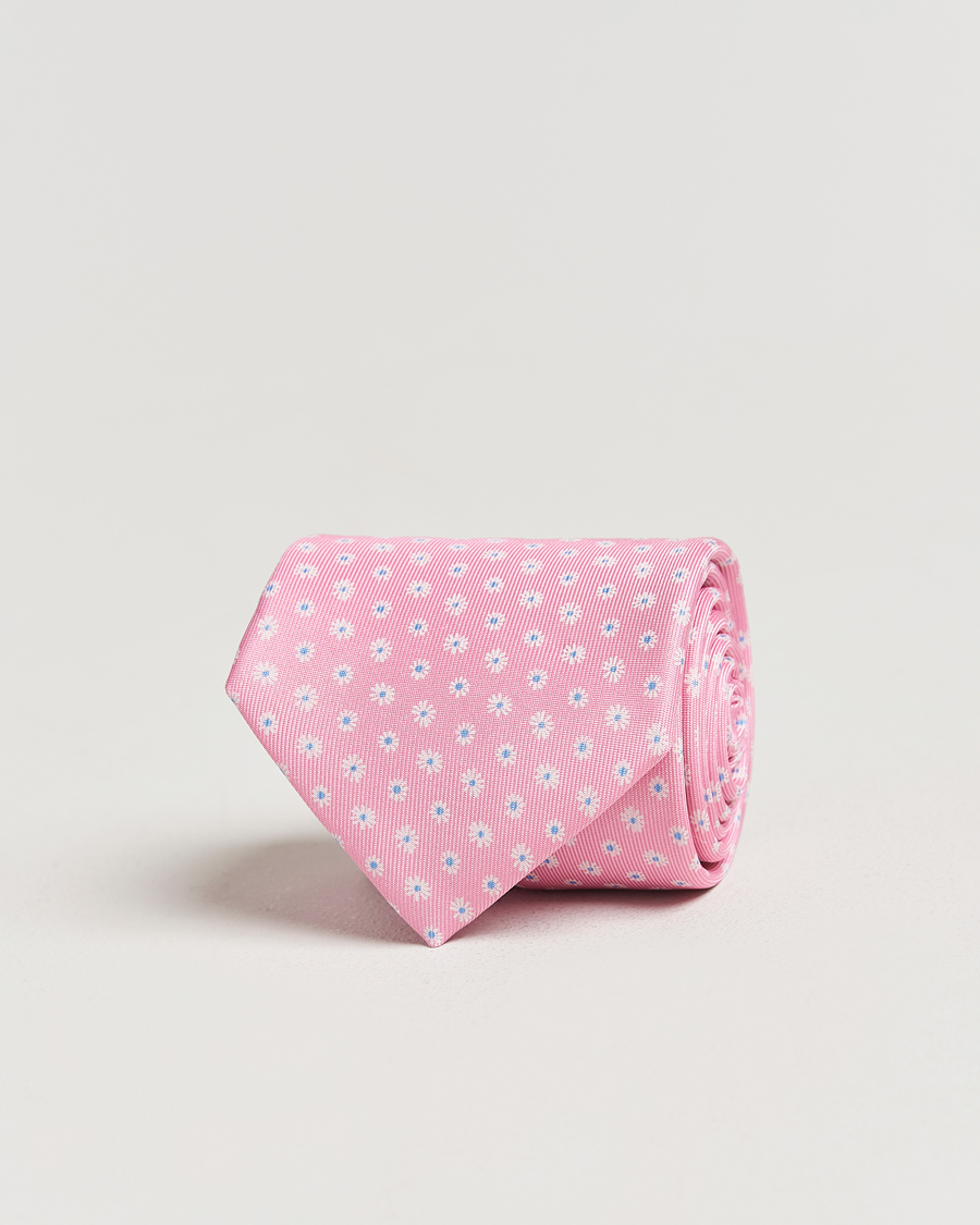Herr | Slipsar | E. Marinella | 3-Fold Printed Silk Tie Pink