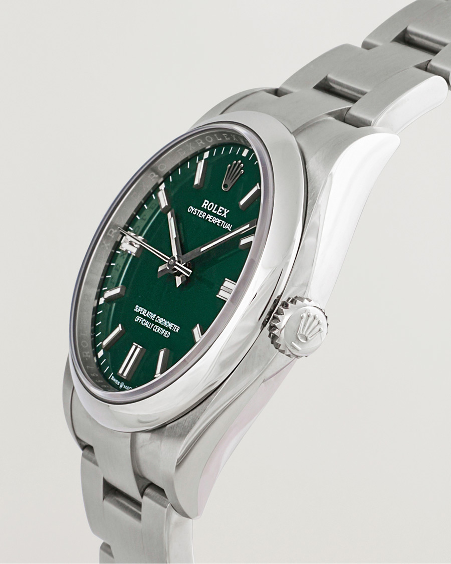 Herr | Rolex Pre-Owned Oyster Perpetual 36 126000 Steel Green Silver | Rolex Pre-Owned | Oyster Perpetual 36 126000 Steel Green Silver