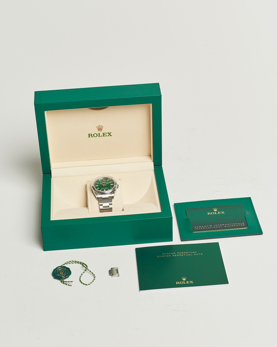Herr | Rolex Pre-Owned Oyster Perpetual 36 126000 Steel Green Silver | Rolex Pre-Owned | Oyster Perpetual 36 126000 Steel Green Silver
