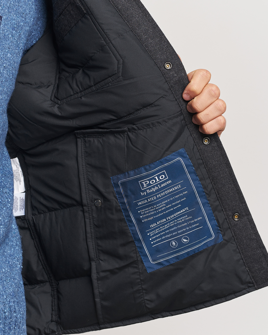 Herr | Jackor | Polo Ralph Lauren | Lewis Quilted Insulated Shirt Jacket Dark Charcoal