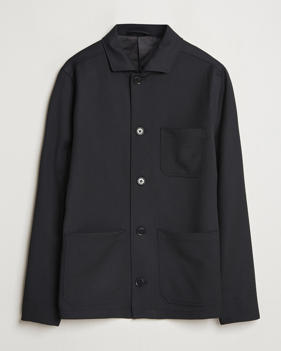 Herr | Jackor | Filippa K | Louis Wool Gabardine Shirt Jacket Black