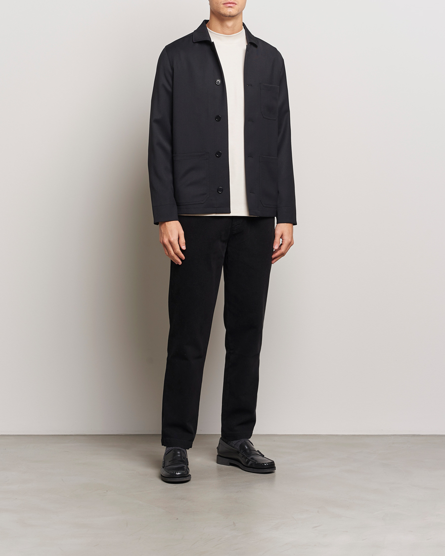 Herr | Jackor | Filippa K | Louis Wool Gabardine Shirt Jacket Black