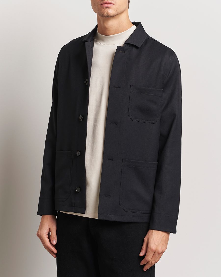 Herr | Jackor | Filippa K | Louis Wool Gabardine Shirt Jacket Black