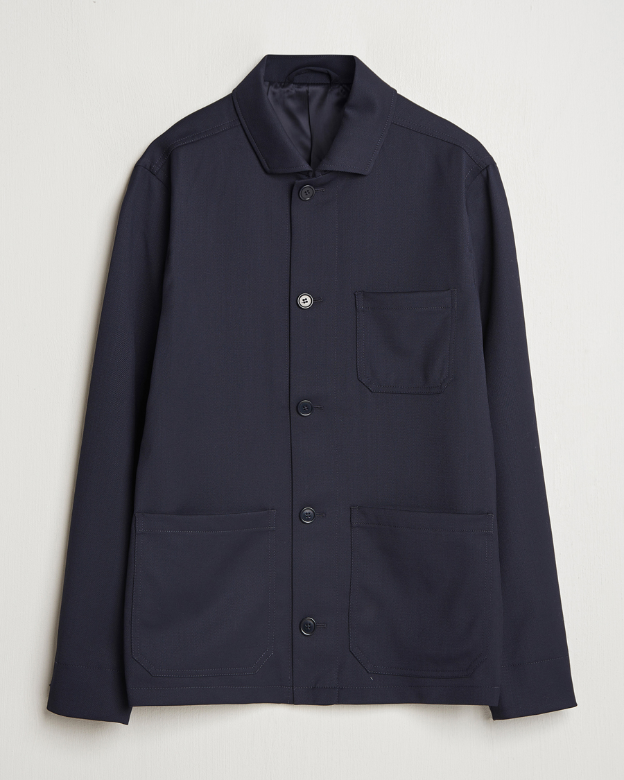 Herr | Skjortor | Filippa K | Louis Wool Gabardine Shirt Jacket Navy