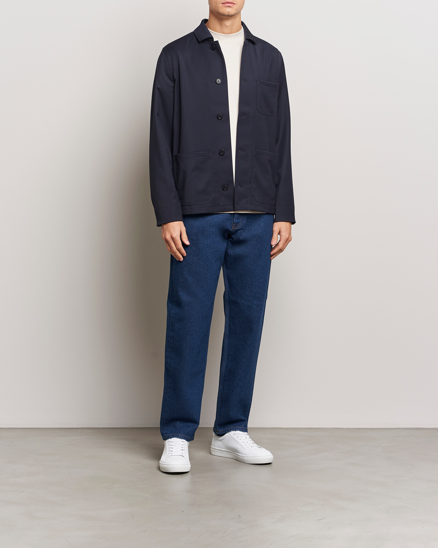Herr | Skjortor | Filippa K | Louis Wool Gabardine Shirt Jacket Navy