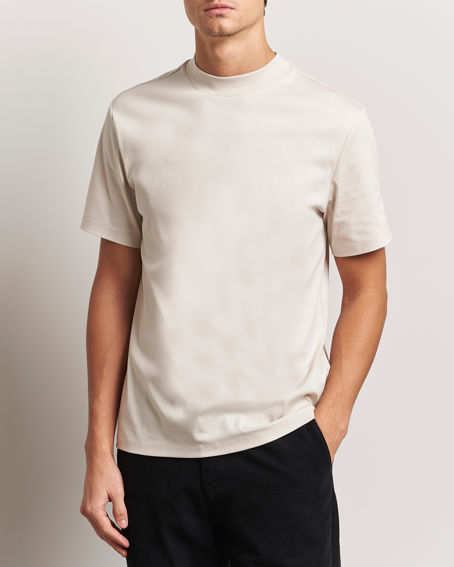 Herr | T-Shirts | J.Lindeberg | Ace Mock Neck T-Shirt Moonbeam