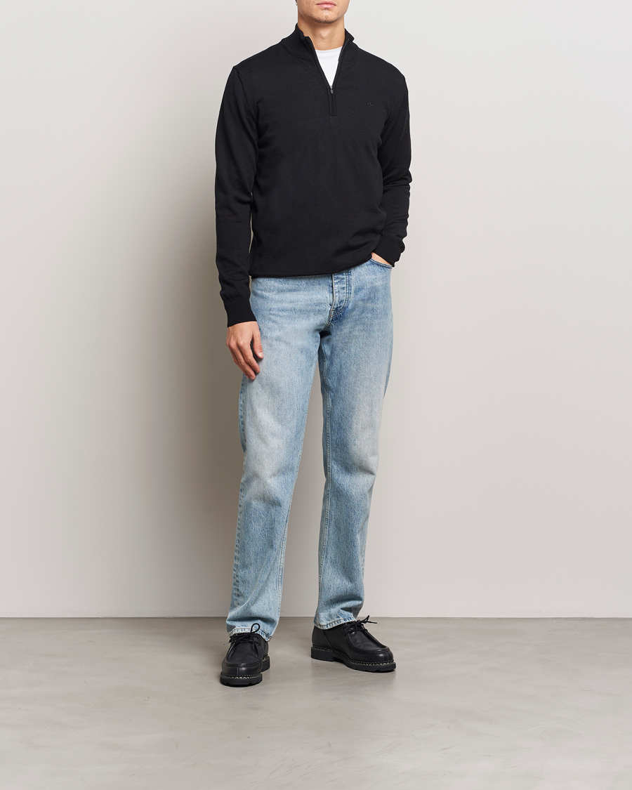 Herr | Tröjor | J.Lindeberg | Kiyan Merino Quarter Zip Black