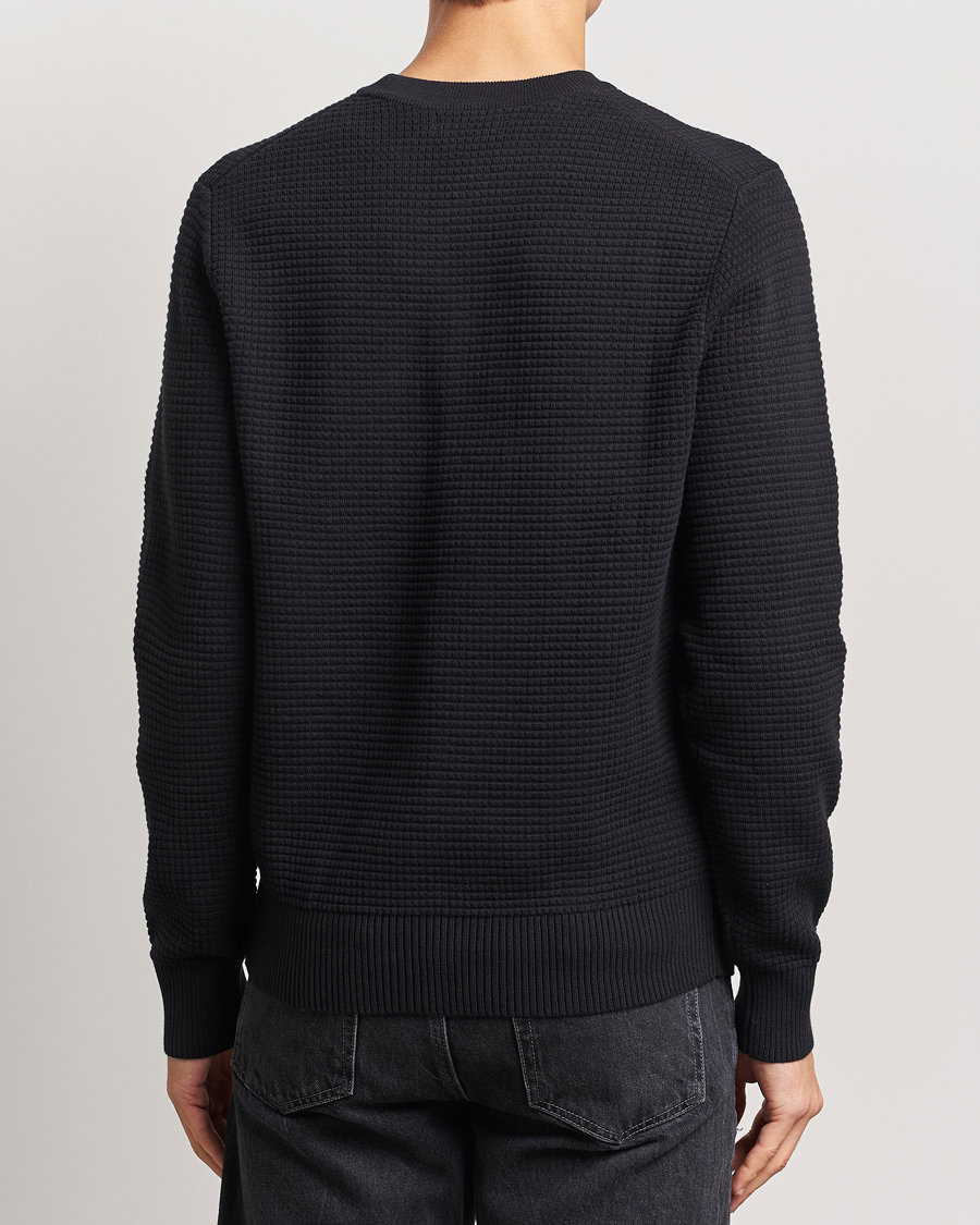 Herr | Tröjor | J.Lindeberg | Oliver Structure Cotton Sweater Black
