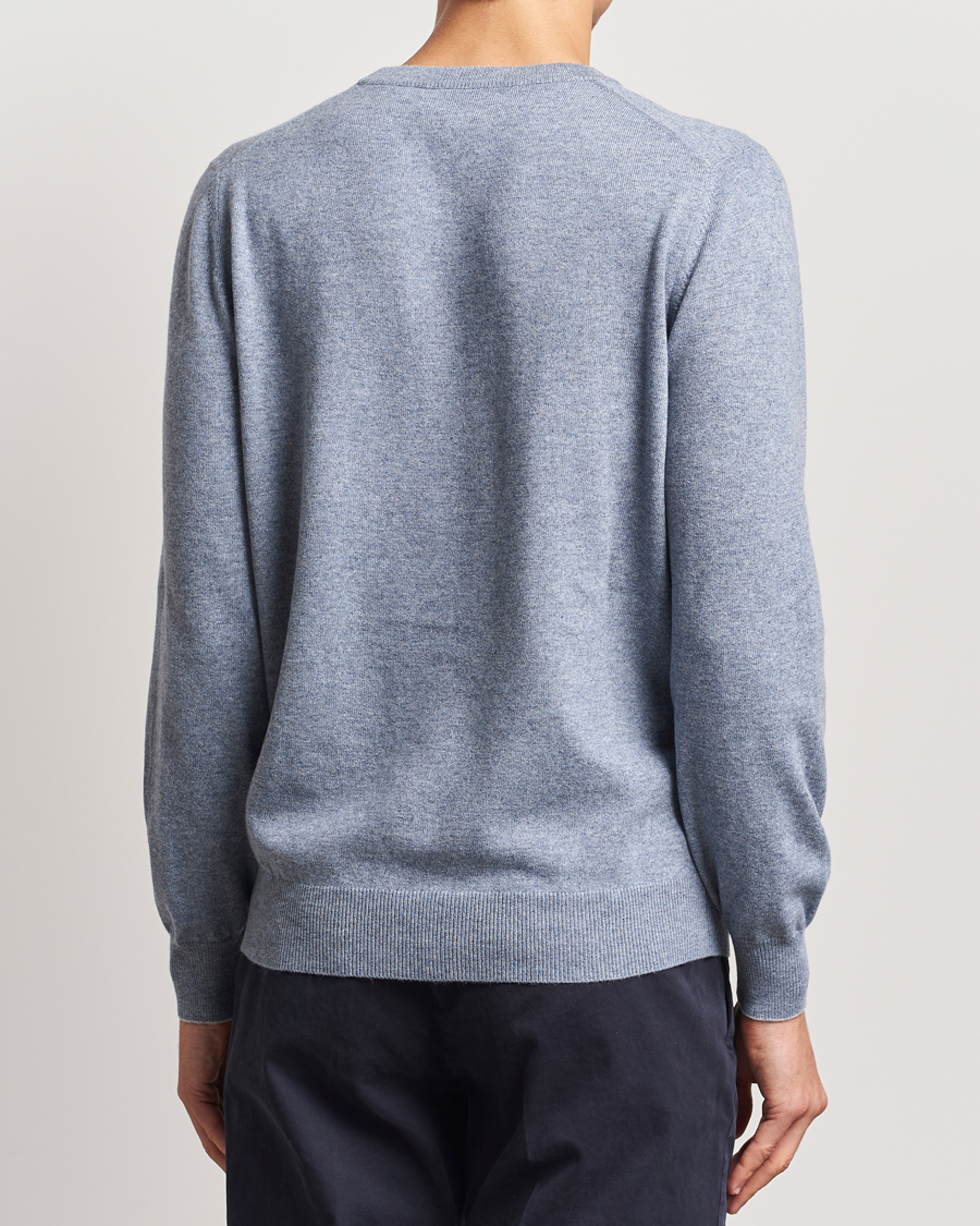 Herr | Tröjor | Brunello Cucinelli | 2 Ply Cashmere Pullover Light Blue Denim