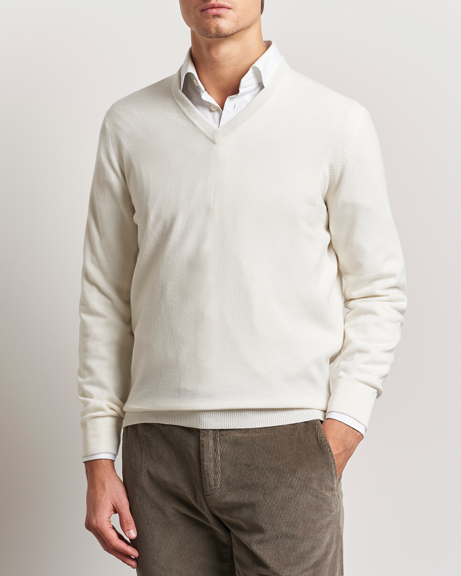 Herr | Tröjor | Brunello Cucinelli | 2 Ply Cashmere V-Neck Panama