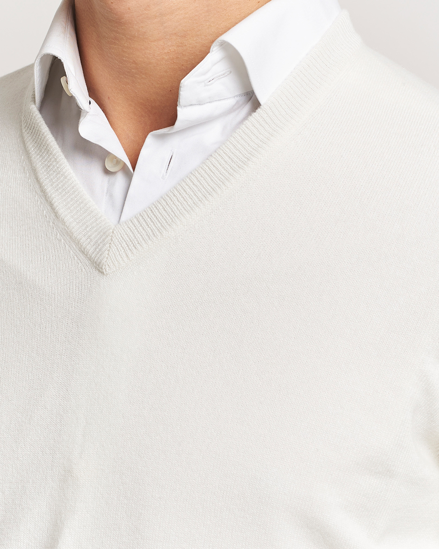 Herr | Tröjor | Brunello Cucinelli | 2 Ply Cashmere V-Neck Panama