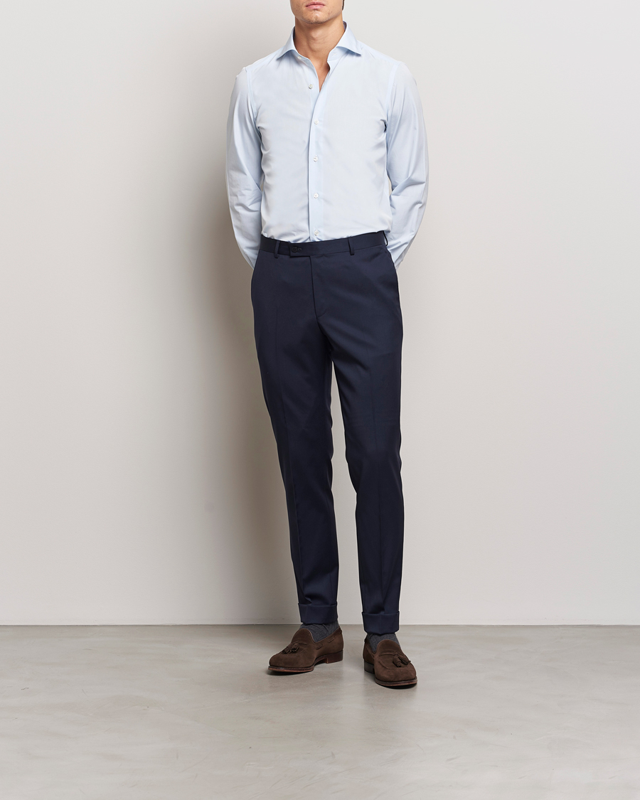 Herr | Skjortor | Finamore Napoli | Milano Slim Fit Classic Shirt Light Blue