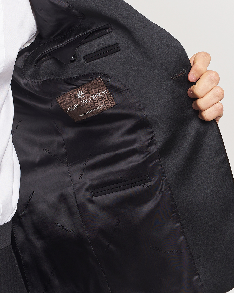 Herr | Kavajer | Oscar Jacobson | Frampton Velvet Tuxedo Blazer Brown