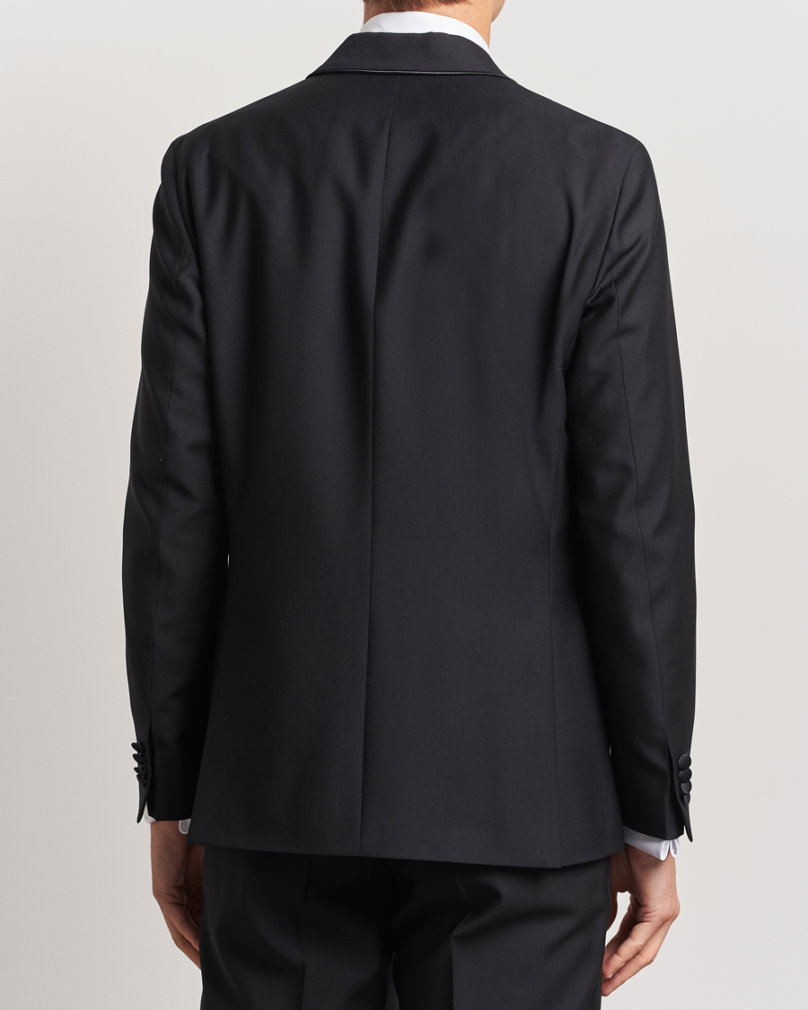 Herr | Kavajer | Oscar Jacobson | Fattore Double Breasted Tuxedo Blazer Black