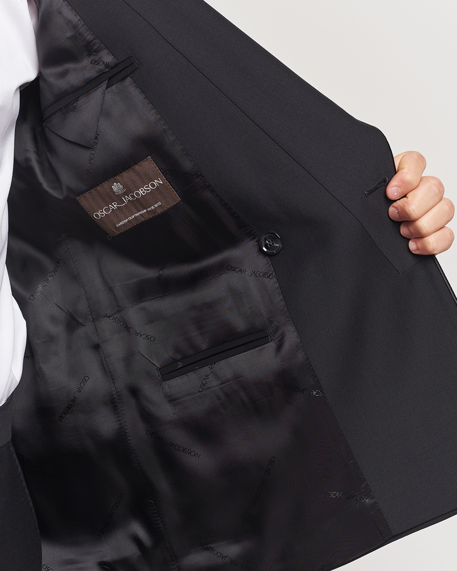 Herr | Kavajer | Oscar Jacobson | Fattore Double Breasted Tuxedo Blazer Black