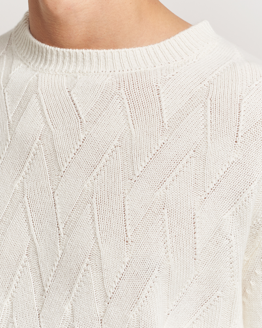Herr | Tröjor | Oscar Jacobson | Aston Wool/Cashmere Knitted Roundneck Off White