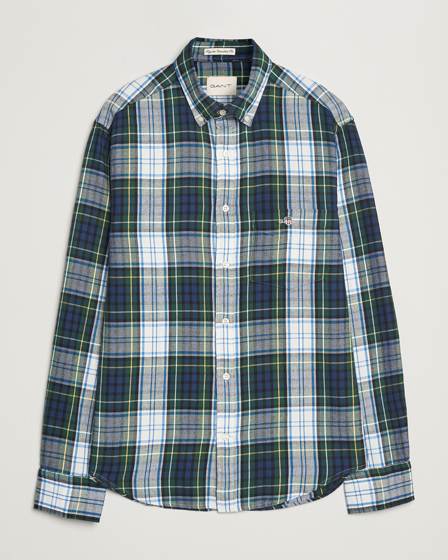 Herr | Skjortor | Gant | Regular Flannel Check Shirt Tartan Green