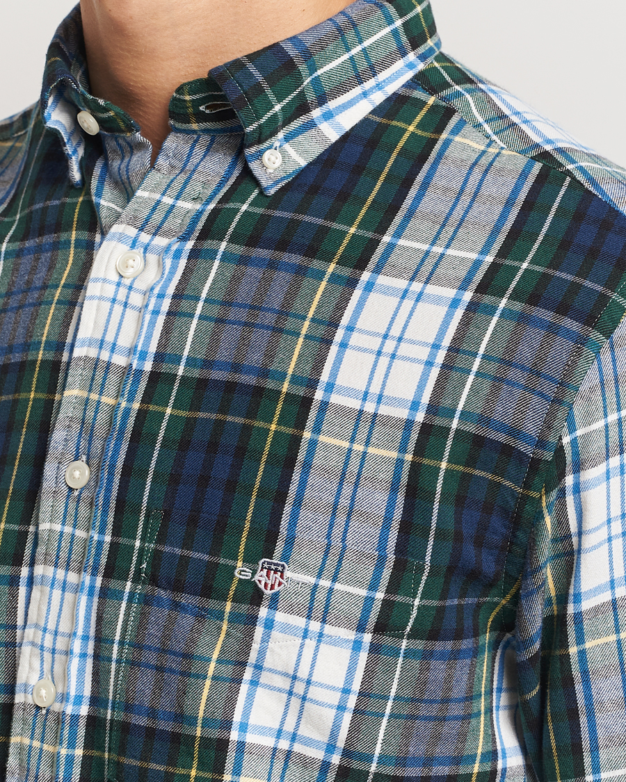 Herr | Skjortor | Gant | Regular Flannel Check Shirt Tartan Green
