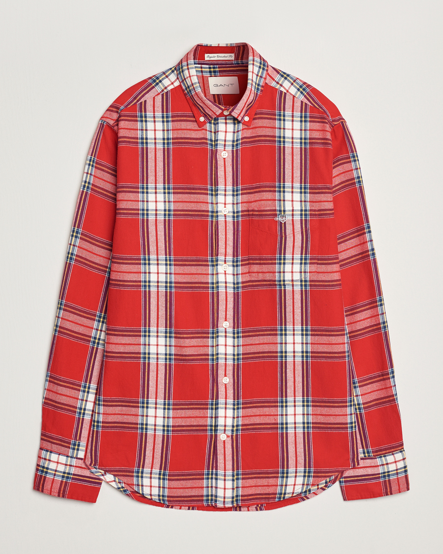 Herr | Skjortor | Gant | Regular Flannel Check Shirt Ruby Red