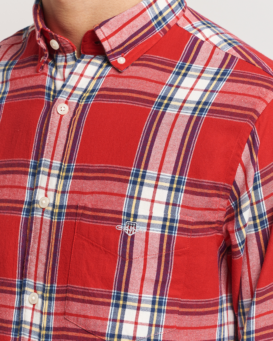 Herr | Skjortor | Gant | Regular Flannel Check Shirt Ruby Red