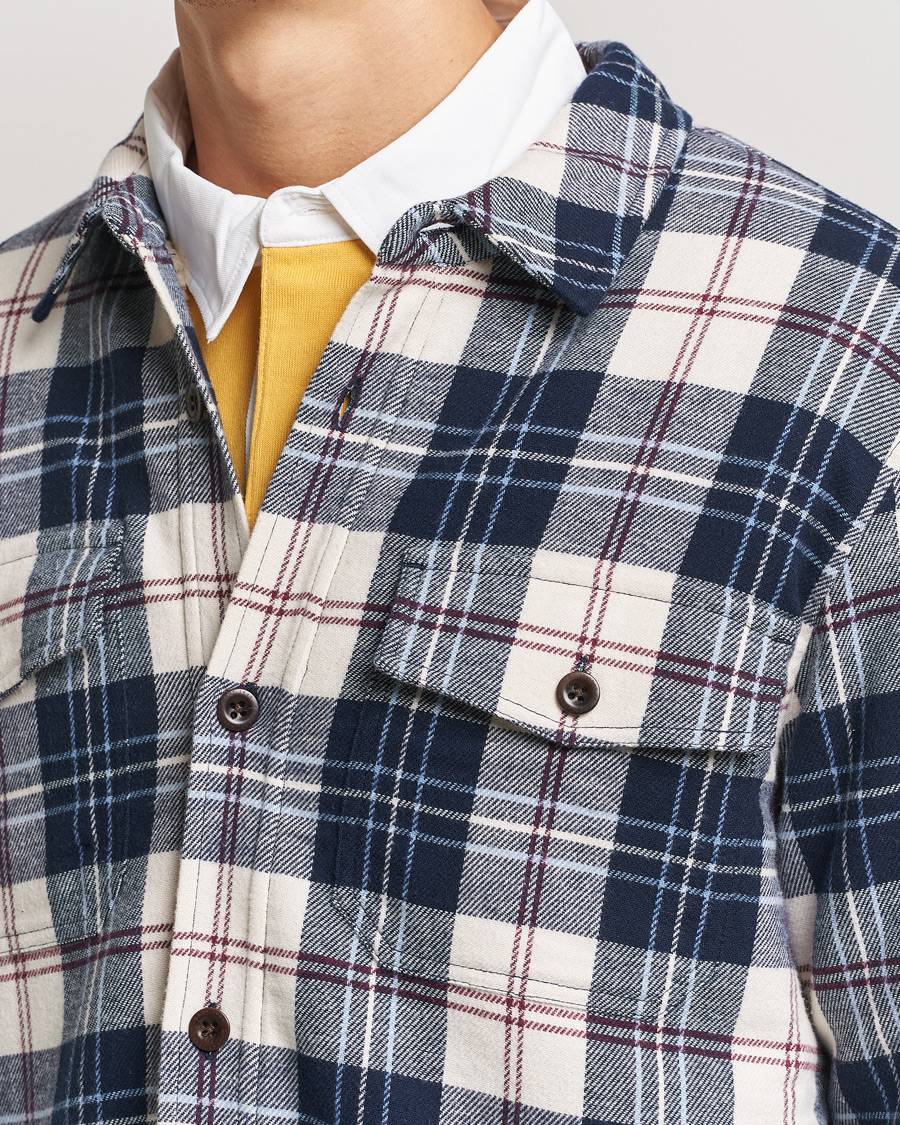 Herr | Skjortor | GANT | Flannel Lined Checked Overshirt Evening Blue
